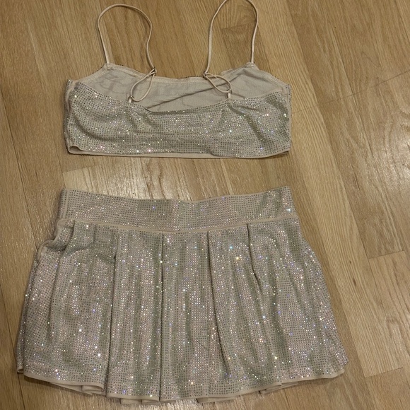 Rhinestone crop top and matching skort - Picture 5 of 5